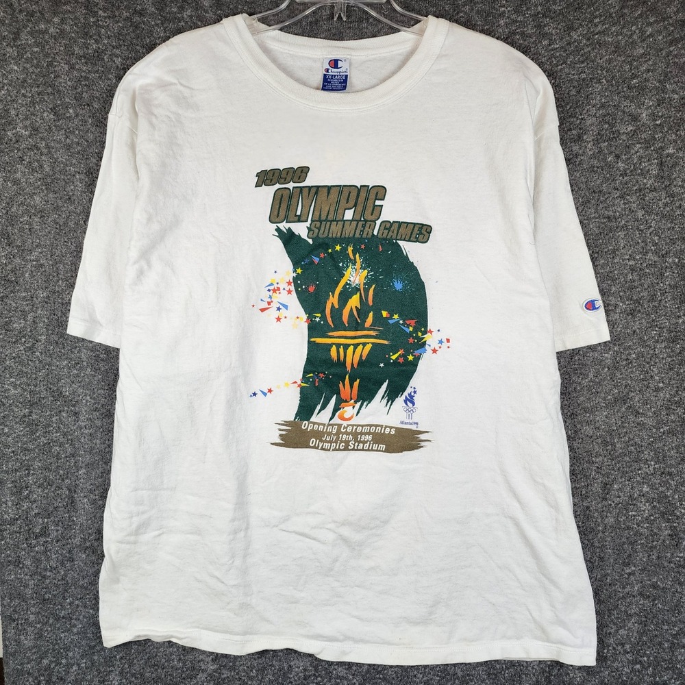 1996 Olympic Summer Games Champion T-Shirt Mens XXL White Olympics Atlanta 96